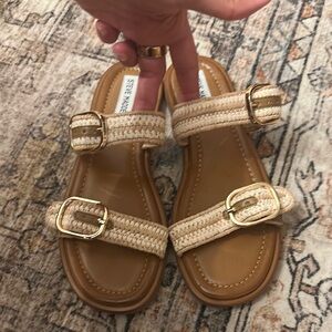 Steve Madden Beige and Cream Woven Sandals